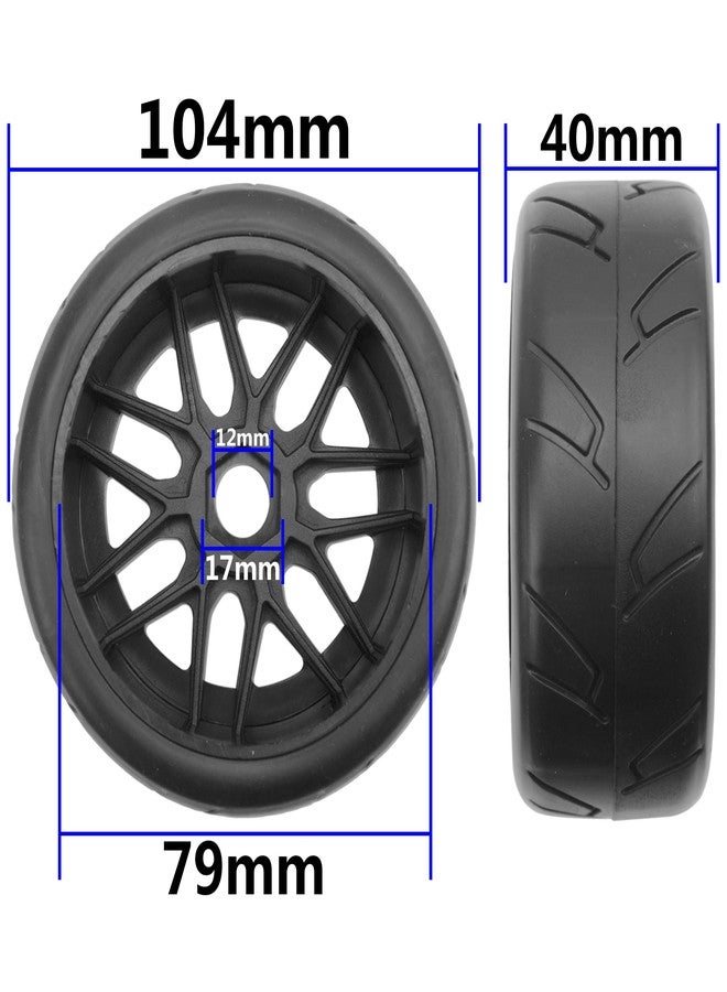 Vgoohobby 4Pack Vgoohobby 17mm RC Wheels and Tires 104mm 1/8 Off Road Buggy Rubber Street Tires Compatible with Arrma Typhon Talion 6S Redcat Tamiya HPI Losi Kyosho Hobao 1/8 RC Off Road Buggy (14 Spoke) - Image 2